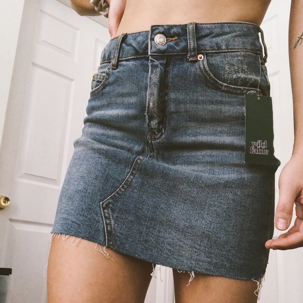 Denim mini skirt